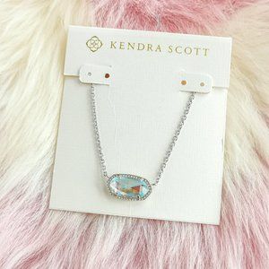 Silver Elisa Dichroic Glass Pendant Necklace